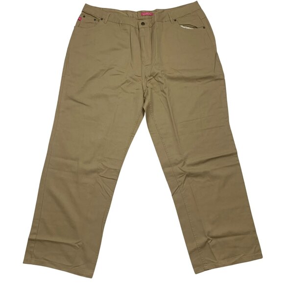 Woman Within Natural Fit 28T Khaki Cotton Pants - Picture 1 of 5